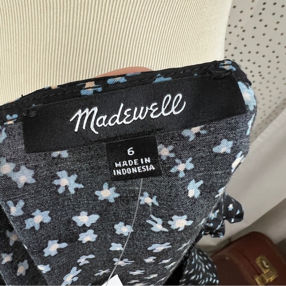 NWT Madewell Seamed Long-Sleeve Mini Dress in Ditsy Floral - Picture 11 of 16